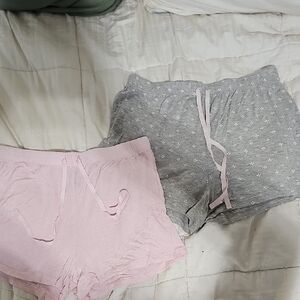 Cozy Pink and Gray Women's Pajama Shorts Set